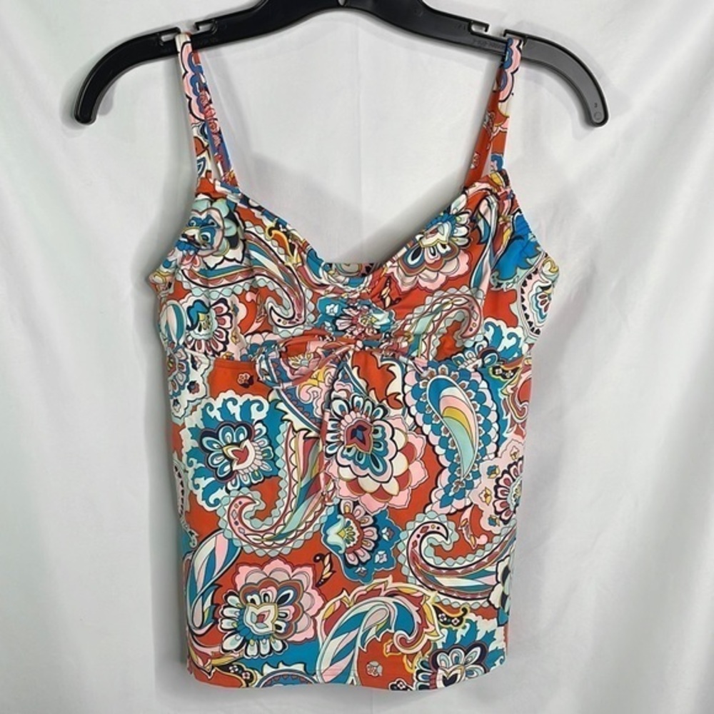 Lands’ End paisley print tankini top underwire
